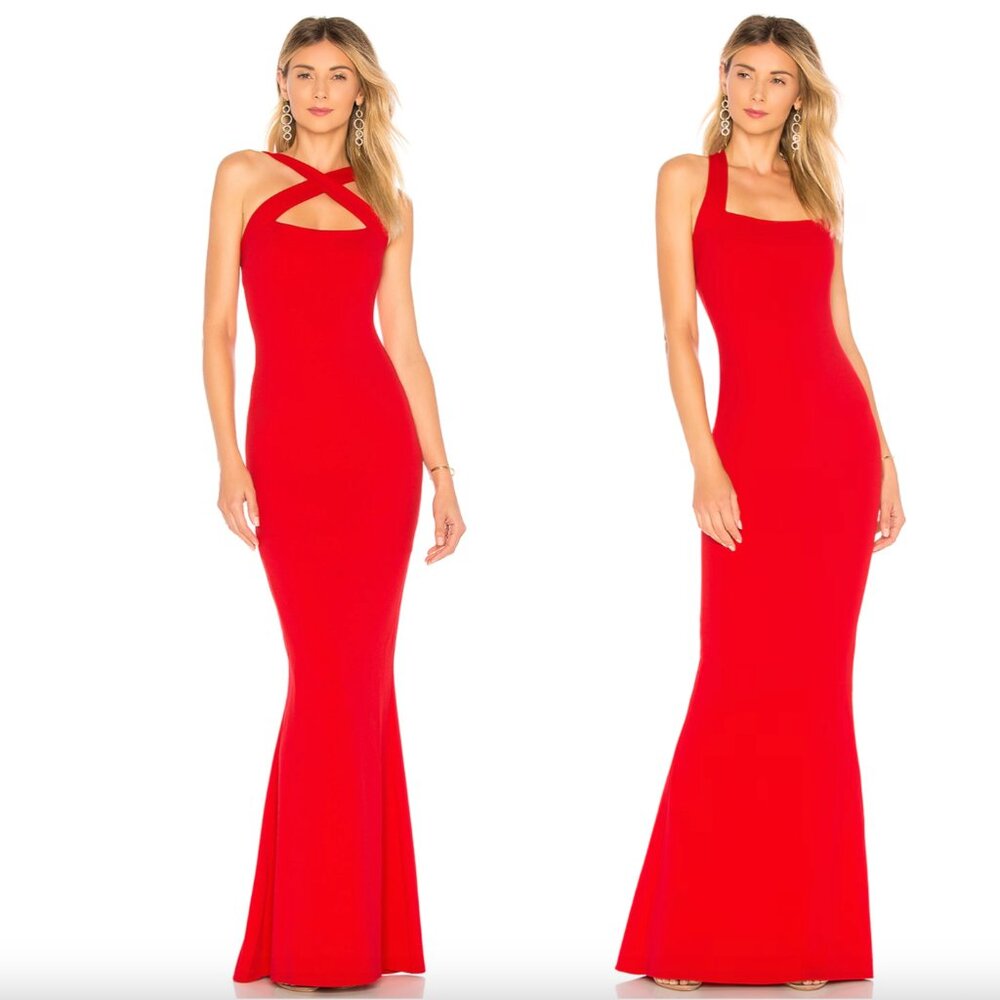 Nookie Red Maxi Dress - Form-Fitting Evening Gown